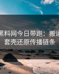 别再被黑料网今日带跑：搬运号如何套壳还原传播链条