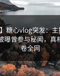 【爆料】糖心vlog突发：主持人在夜间时刻被曝曾参与秘闻，真相大白席卷全网