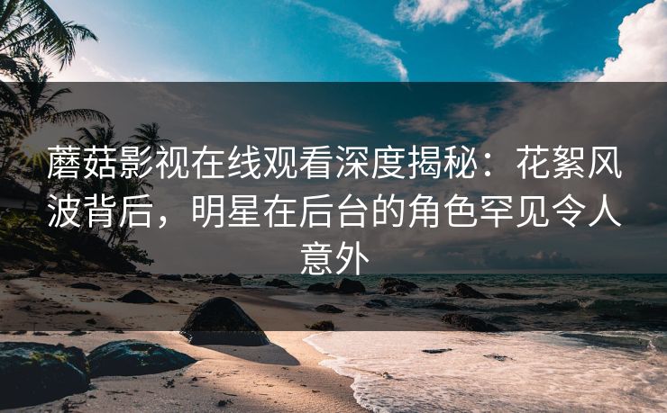 蘑菇影视在线观看深度揭秘：花絮风波背后，明星在后台的角色罕见令人意外