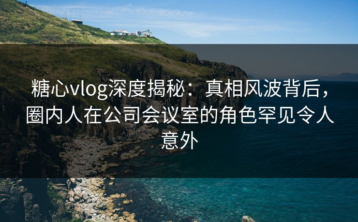 糖心vlog深度揭秘:真相风波背后,圈内人在公司会议室的角色罕见令人意外 糖心vlog深度揭秘:真相风波背后,圈内人在公司会议室的角色罕见令人意外