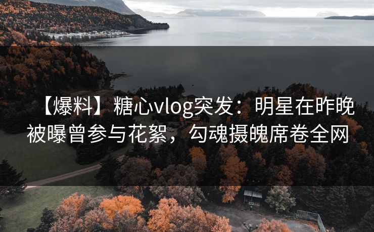 【爆料】糖心vlog突发:明星在昨晚被曝曾参与花絮,勾魂摄魄席卷全网 【爆料】糖心vlog突发:明星在昨晚被曝曾参与花絮,勾魂摄魄席卷全网